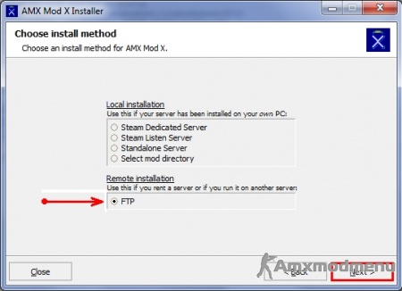 Установка AMX Mod X на сервер, по средствам FTP связи