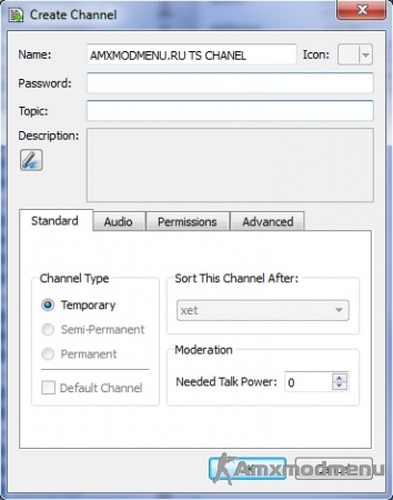 Как создать комнату в TeamSpeak 3?